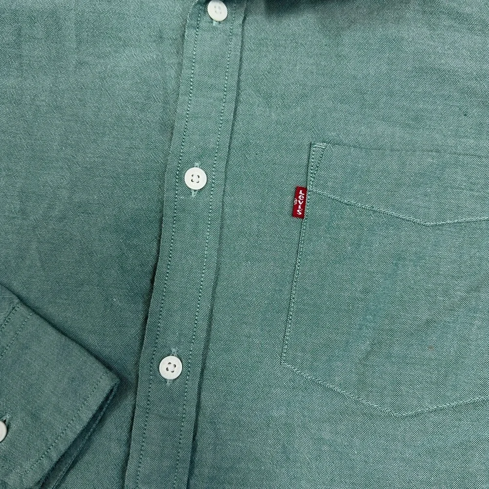 Levis Shirt Mens‎ XL Green The One Pocket Poplin Long Sleeve Button Up NEW